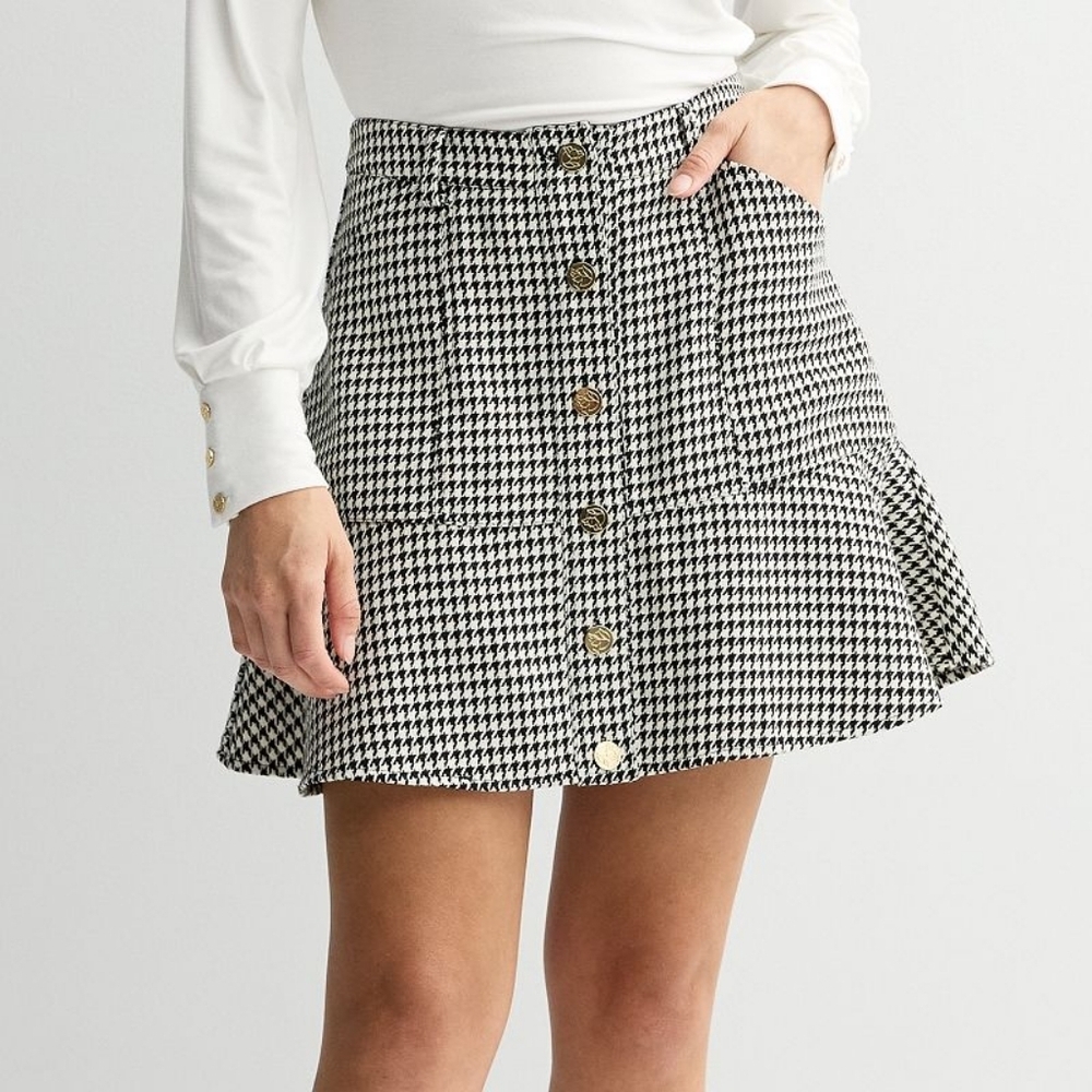 Draper James Houndstooth Skirt Mini Sz 8 WS25